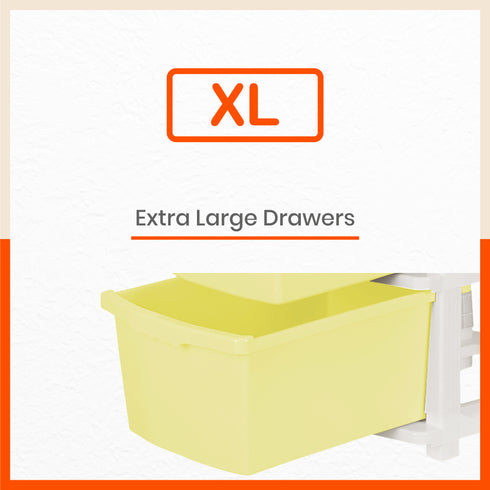 Stomo 5 Drawer Multi-Purpose Storage Organizer for Home and Office (Lemon)